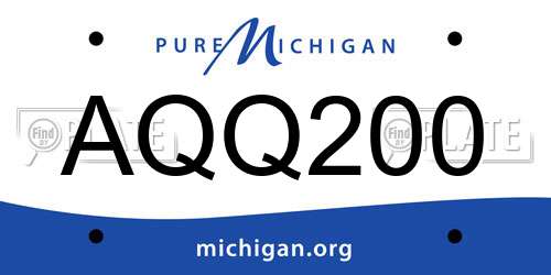 AQQ200 Michigan License Plate