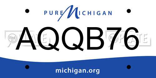 AQQB76 Michigan License Plate