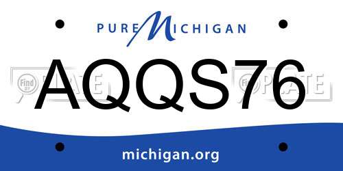 AQQS76 Michigan License Plate
