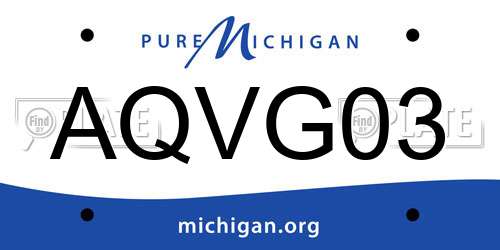 AQVG03 Michigan License Plate