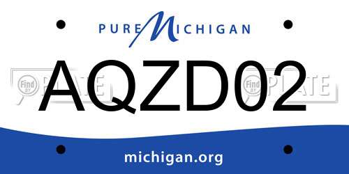 AQZD02 Michigan License Plate