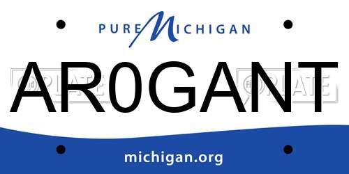 AR0GANT Michigan License Plate