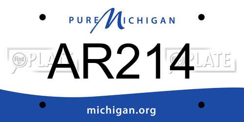 AR214 Michigan License Plate