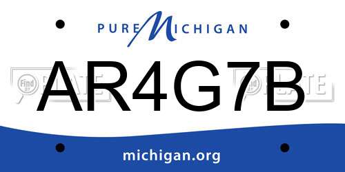 AR4G7B Michigan License Plate