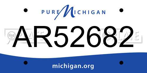 AR52682 Michigan License Plate