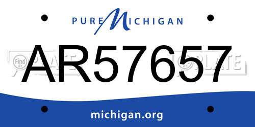 AR57657 Michigan License Plate