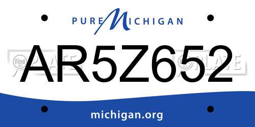 AR5Z652 Michigan License Plate