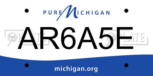 AR6A5E Michigan License Plate