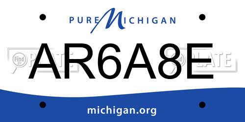 AR6A8E Michigan License Plate