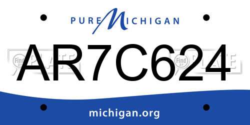 AR7C624 Michigan License Plate
