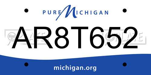AR8T652 Michigan License Plate