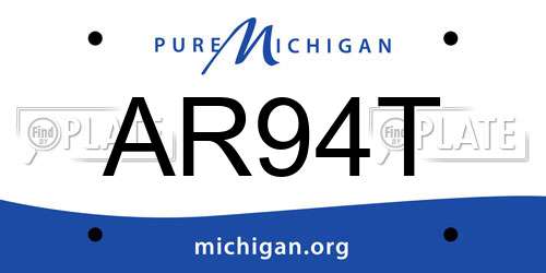 AR94T Michigan License Plate
