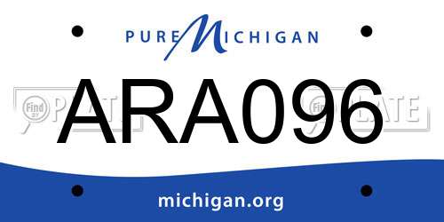 ARA096 Michigan License Plate