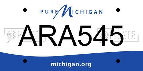 ARA545 Michigan License Plate
