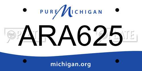 ARA625 Michigan License Plate