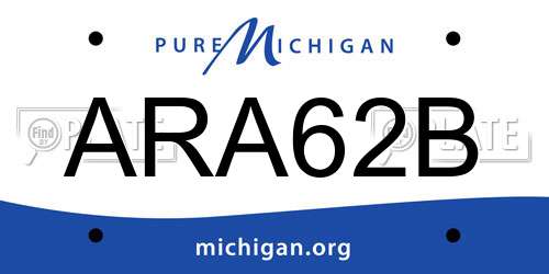 ARA62B Michigan License Plate