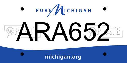 ARA652 Michigan License Plate