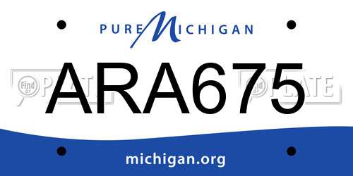ARA675 Michigan License Plate