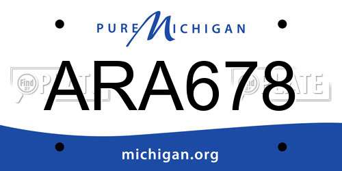 ARA678 Michigan License Plate