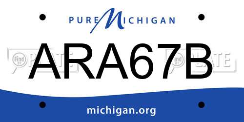 ARA67B Michigan License Plate