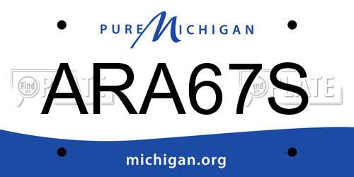 ARA67S Michigan License Plate