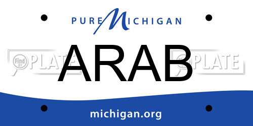 ARAB Michigan License Plate