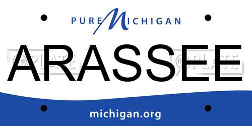 ARASSEE Michigan License Plate