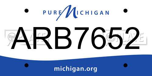 ARB7652 Michigan License Plate