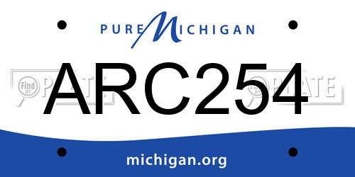 ARC254 Michigan License Plate