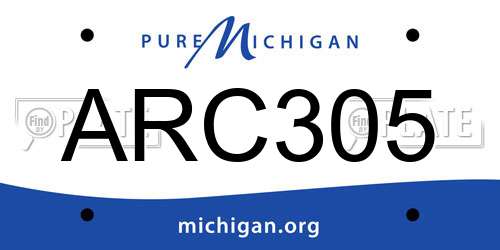 ARC305 Michigan License Plate
