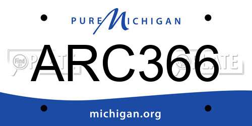 ARC366 Michigan License Plate