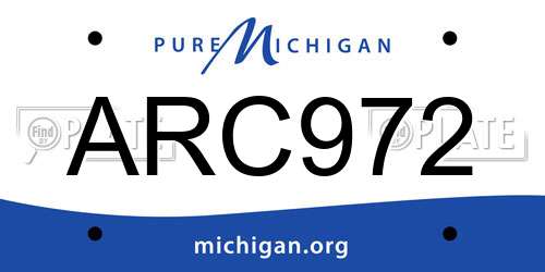 ARC972 Michigan License Plate