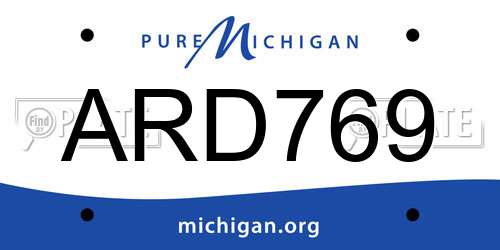 ARD769 Michigan License Plate