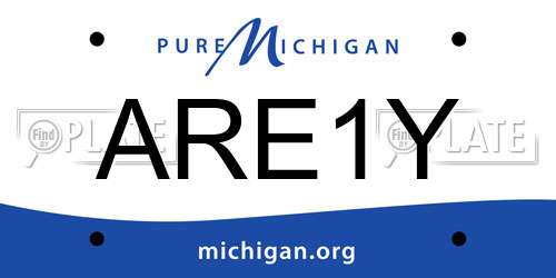 ARE1Y Michigan License Plate