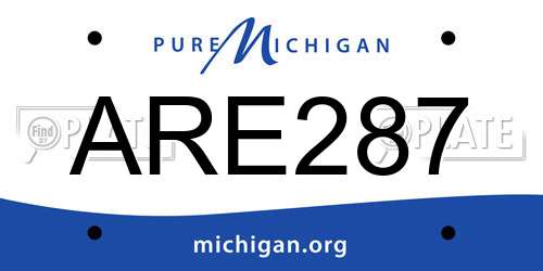 ARE287 Michigan License Plate