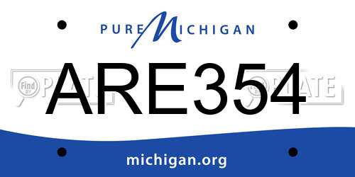 ARE354 Michigan License Plate