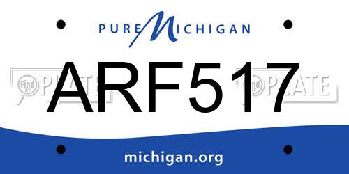 ARF517 Michigan License Plate