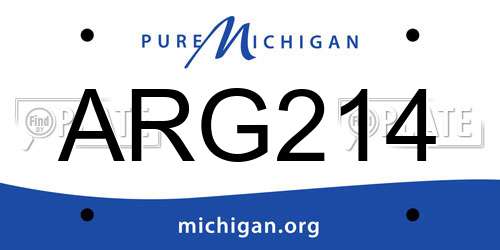 ARG214 Michigan License Plate