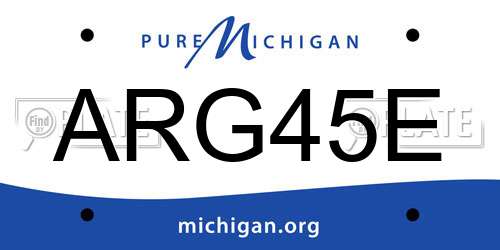 ARG45E Michigan License Plate