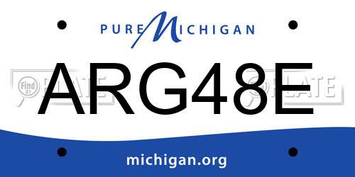 ARG48E Michigan License Plate