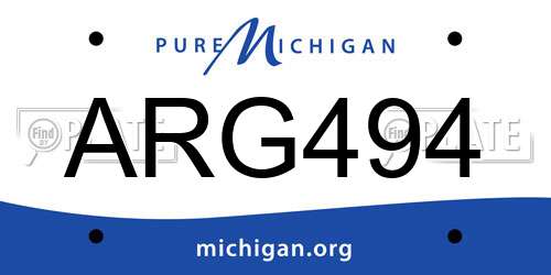 ARG494 Michigan License Plate