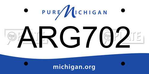 ARG702 Michigan License Plate
