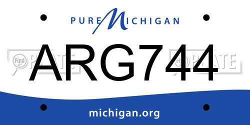ARG744 Michigan License Plate
