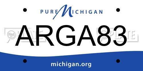 ARGA83 Michigan License Plate