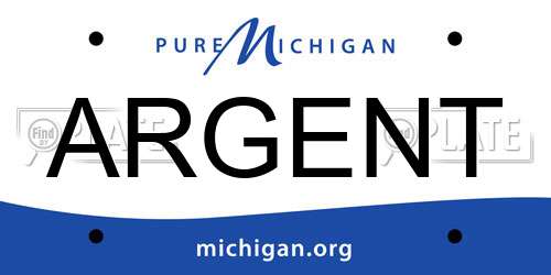 ARGENT Michigan License Plate