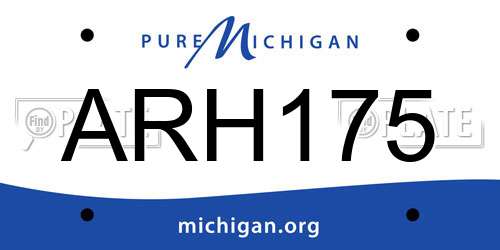 ARH175 Michigan License Plate