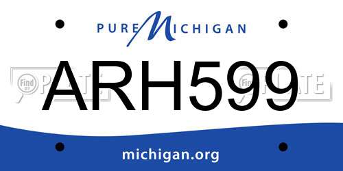 ARH599 Michigan License Plate