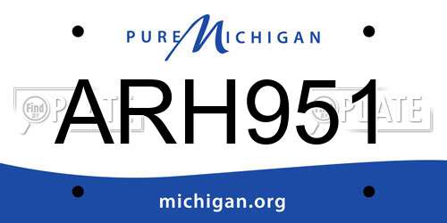 ARH951 Michigan License Plate