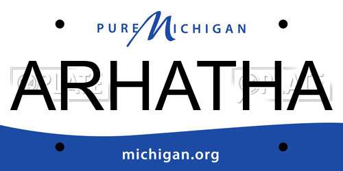 ARHATHA Michigan License Plate