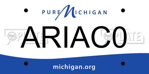 ARIAC0 Michigan License Plate